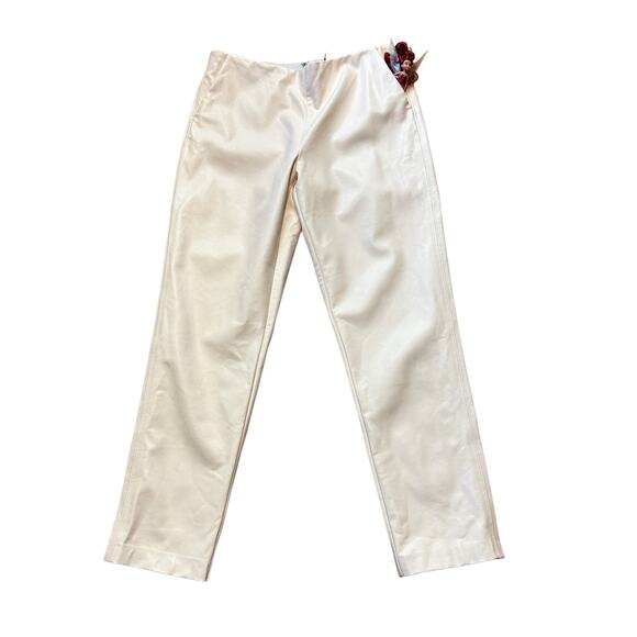 NBD White Faux Leather Pants MEDIUM Ankle Quiet Luxury Designer Revolve $228 NEW - Picture 5 of 9